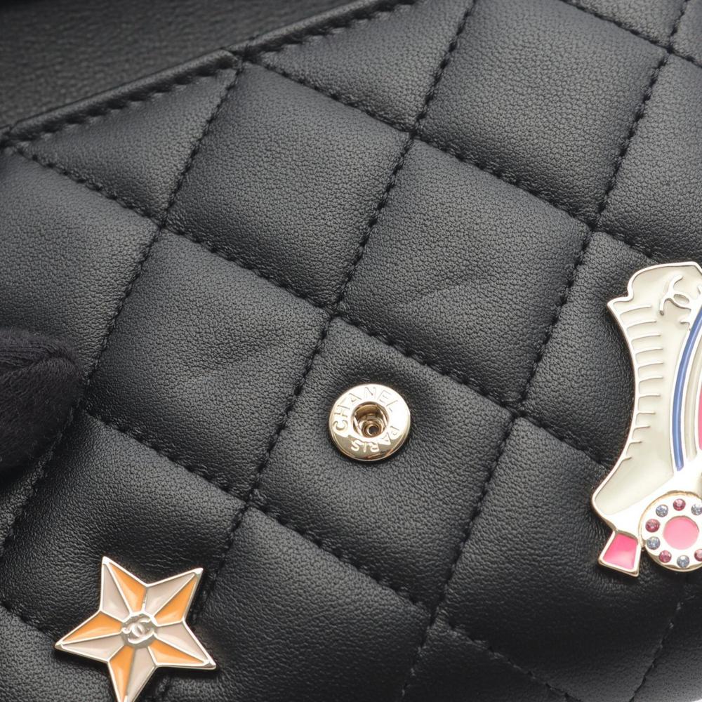 CHANEL Classic Small Flap Wallet Matelasse Trifold in Lambskin Leather, Black... - Picture 8 of 9